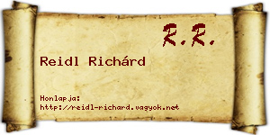 Reidl Richárd névjegykártya